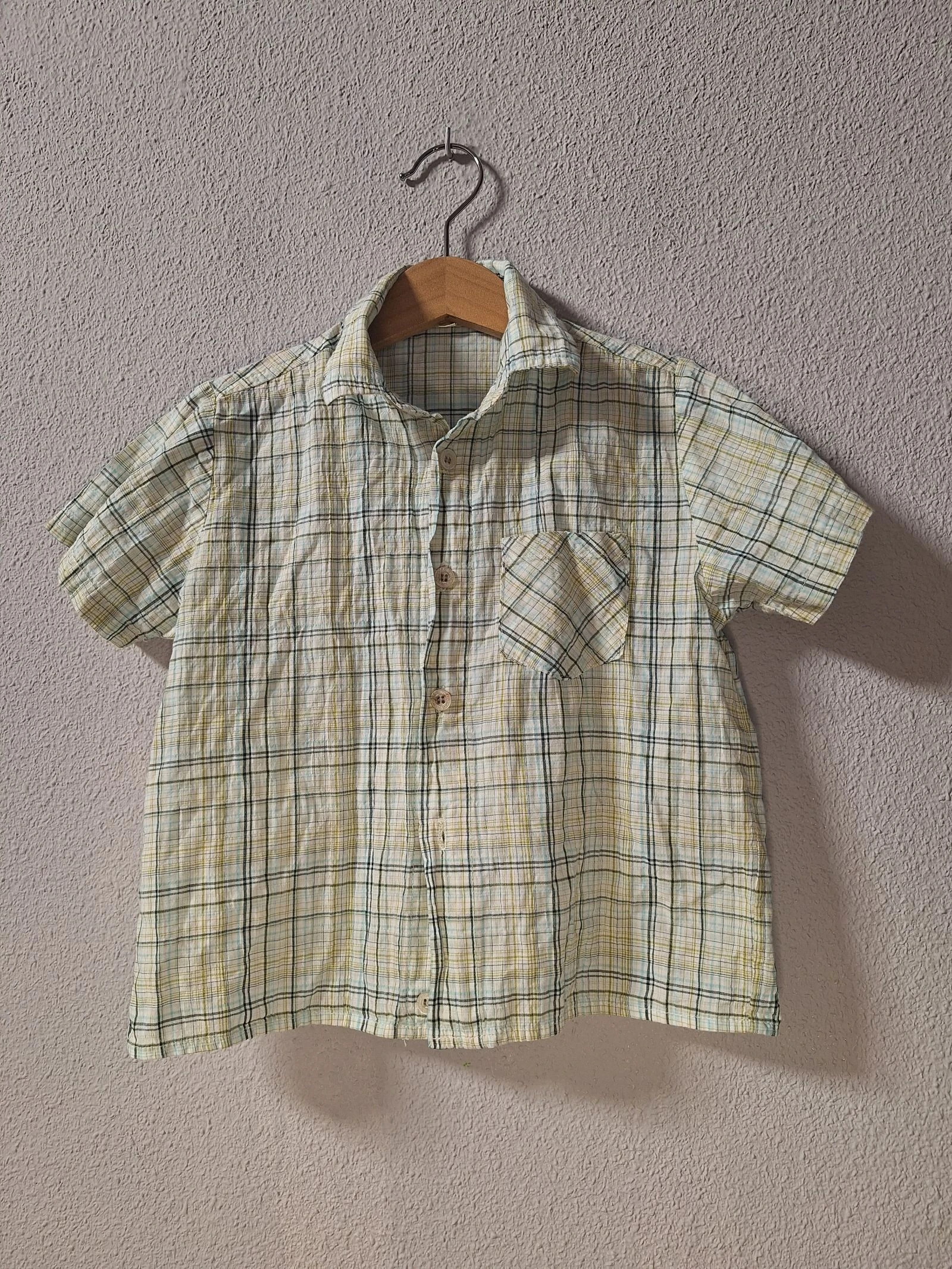 Camisa niño Mayoral cuadros manga corta T.2